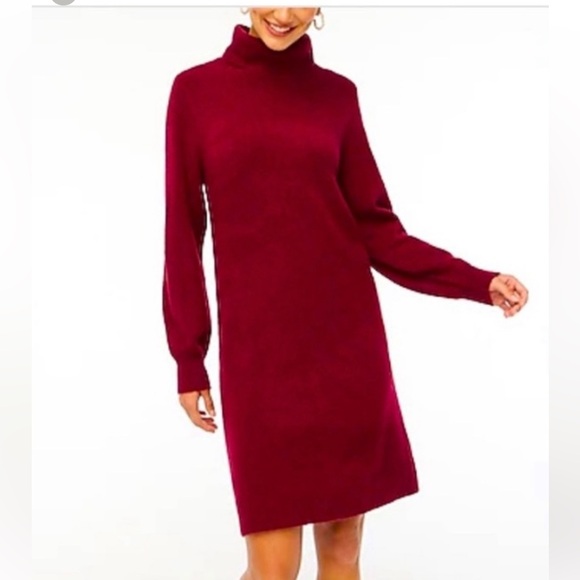 J. Crew Dresses & Skirts - J. Crew Factory Rich Burgundy Long Sleeve Sweater Dress